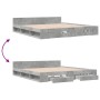 Concrete gray engineered wood bed with drawers 180x200 cm by vidaXL, Beds and slatted bases - Ref: Foro24-3280730, Price: 180...