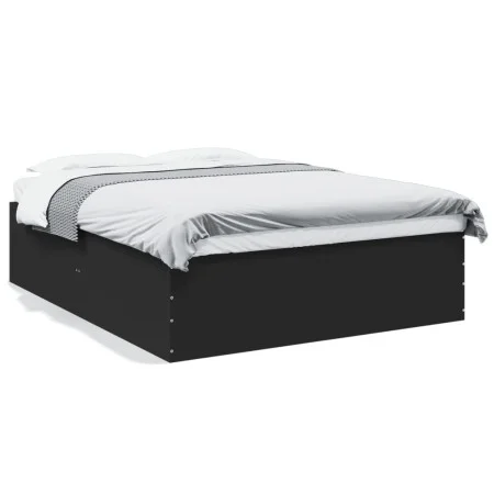 Estructura de cama madera de ingeniería negra 160x200 cm de vidaXL, Camas y somieres - Ref: Foro24-3280910, Precio: 151,65 €,...