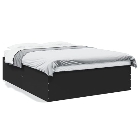 Estructura de cama madera de ingeniería negra 160x200 cm de vidaXL, Camas y somieres - Ref: Foro24-3280910, Precio: 153,49 €,...