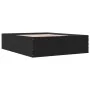 Estructura de cama madera de ingeniería negra 160x200 cm de vidaXL, Camas y somieres - Ref: Foro24-3280910, Precio: 151,65 €,...