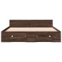 Eichenbraunes Holzwerkstoffbett mit Schubladen 150x200 cm von vidaXL, Betten und Lattenroste - Ref: Foro24-3280747, Preis: 16...