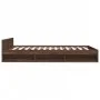 Oak brown engineered wood bed with drawers 150x200 cm by vidaXL, Beds and slatted bases - Ref: Foro24-3280747, Price: 162,68 ...