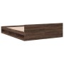 Oak brown engineered wood bed with drawers 150x200 cm by vidaXL, Beds and slatted bases - Ref: Foro24-3280747, Price: 164,62 ...