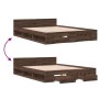 Eichenbraunes Holzwerkstoffbett mit Schubladen 150x200 cm von vidaXL, Betten und Lattenroste - Ref: Foro24-3280747, Preis: 16...