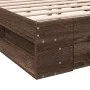Cama con cajones madera de ingeniería marrón roble 150x200 cm de vidaXL, Camas y somieres - Ref: Foro24-3280747, Precio: 162,...