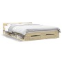 Sonoma oak engineered wood bed with drawers 140x190 cm by vidaXL, Beds and slatted bases - Ref: Foro24-3280764, Price: 185,38...