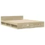 Sonoma oak engineered wood bed with drawers 140x190 cm by vidaXL, Beds and slatted bases - Ref: Foro24-3280764, Price: 175,35...