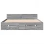 Sonoma gray engineered wood bed with drawers 140x200 cm by vidaXL, Beds and slatted bases - Ref: Foro24-3280753, Price: 179,4...