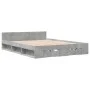 Concrete gray engineered wood bed with drawers 140x200 cm by vidaXL, Beds and slatted bases - Ref: Foro24-3280751, Price: 187...