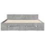 Concrete gray engineered wood bed with drawers 140x200 cm by vidaXL, Beds and slatted bases - Ref: Foro24-3280751, Price: 187...