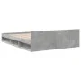 Betongraues Holzwerkstoffbett mit Schubladen 140x200 cm von vidaXL, Betten und Lattenroste - Ref: Foro24-3280751, Preis: 187,...
