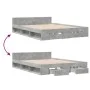 Concrete gray engineered wood bed with drawers 140x200 cm by vidaXL, Beds and slatted bases - Ref: Foro24-3280751, Price: 187...