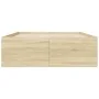 Sonoma oak engineered wood bed frame 135x190 cm by vidaXL, Beds and slatted bases - Ref: Foro24-3280946, Price: 136,58 €, Dis...
