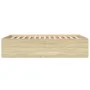 Sonoma oak engineered wood bed frame 135x190 cm by vidaXL, Beds and slatted bases - Ref: Foro24-3280946, Price: 136,58 €, Dis...