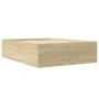 Sonoma oak engineered wood bed frame 135x190 cm by vidaXL, Beds and slatted bases - Ref: Foro24-3280946, Price: 136,58 €, Dis...