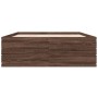 Oak brown engineered wood bed frame 135x190 cm by vidaXL, Beds and slatted bases - Ref: Foro24-3280950, Price: 142,44 €, Disc...
