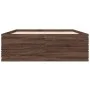 Oak brown engineered wood bed frame 135x190 cm by vidaXL, Beds and slatted bases - Ref: Foro24-3280950, Price: 140,74 €, Disc...
