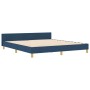 Estructura de cama con cabecera Azul 180 x 200 cm tela