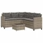 Sofá de jardín en forma de L con mesa y cojines ratán PE gris by vidaXL, Garden sets - Ref: Foro24-369041, Price: 389,00 €, D...