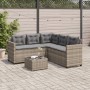 Sofá de jardín en forma de L con mesa y cojines ratán PE gris by vidaXL, Garden sets - Ref: Foro24-369041, Price: 327,64 €, D...