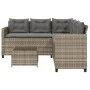 Sofá de jardín en forma de L con mesa y cojines ratán PE gris by vidaXL, Garden sets - Ref: Foro24-369041, Price: 389,00 €, D...