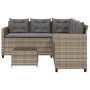 Sofá de jardín en forma de L con mesa y cojines ratán PE gris by vidaXL, Garden sets - Ref: Foro24-369041, Price: 327,64 €, D...