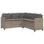 Sofá de jardín en forma de L con mesa y cojines ratán PE gris by vidaXL, Garden sets - Ref: Foro24-369041, Price: 389,00 €, D...