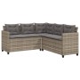 Sofá de jardín en forma de L con mesa y cojines ratán PE gris by vidaXL, Garden sets - Ref: Foro24-369041, Price: 327,64 €, D...