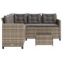 Sofá de jardín en forma de L con mesa y cojines ratán PE gris by vidaXL, Garden sets - Ref: Foro24-369041, Price: 327,64 €, D...