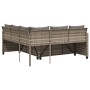 Sofá de jardín en forma de L con mesa y cojines ratán PE gris by vidaXL, Garden sets - Ref: Foro24-369041, Price: 327,64 €, D...