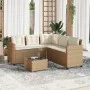 L-förmiges Gartensofa mit Tisch und Kissen aus beigem PE-Rattan. von vidaXL, Gartensets - Ref: Foro24-369043, Preis: 350,02 €...
