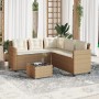 L-förmiges Gartensofa mit Tisch und Kissen aus beigem PE-Rattan. von vidaXL, Gartensets - Ref: Foro24-369043, Preis: 295,25 €...