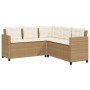 L-förmiges Gartensofa mit Tisch und Kissen aus beigem PE-Rattan. von vidaXL, Gartensets - Ref: Foro24-369043, Preis: 295,25 €...