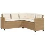 Sofá de jardín en forma de L con mesa y cojines ratán PE beige by vidaXL, Garden sets - Ref: Foro24-369043, Price: 350,04 €, ...