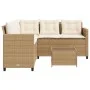 Sofá de jardín en forma de L con mesa y cojines ratán PE beige by vidaXL, Garden sets - Ref: Foro24-369043, Price: 350,04 €, ...