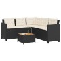 Sofá de jardín en forma de L con mesa y cojines ratán PE negro by vidaXL, Garden sets - Ref: Foro24-369048, Price: 320,57 €, ...