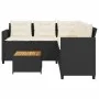 Sofá de jardín en forma de L con mesa y cojines ratán PE negro de vidaXL, Conjuntos de jardín - Ref: Foro24-369048, Precio: 3...
