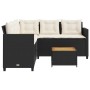 Sofá de jardín en forma de L con mesa y cojines ratán PE negro by vidaXL, Garden sets - Ref: Foro24-369048, Price: 320,57 €, ...