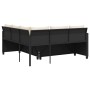 L-förmiges Gartensofa mit Tisch und schwarzen PE-Rattan-Kissen von vidaXL, Gartensets - Ref: Foro24-369048, Preis: 320,57 €, ...