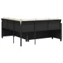 Sofá de jardín en forma de L con mesa y cojines ratán PE negro de vidaXL, Conjuntos de jardín - Ref: Foro24-369048, Precio: 3...