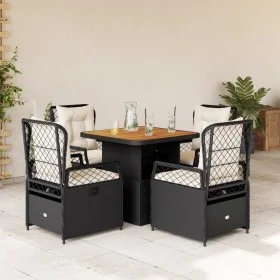 Set de muebles jardín 5 pzas con cojines ratán sintético negro by vidaXL, Garden sets - Ref: Foro24-3262911, Price: 511,45 €,...