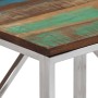 Mesa consola acero inoxidable madera maciza reciclada plateada