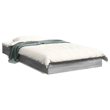 Sonoma gray engineered wood bed frame 90x190 cm by vidaXL, Beds and slatted bases - Ref: Foro24-842075, Price: 61,92 €, Disco...