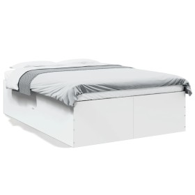 Estructura de cama madera de ingeniería blanca 135x190 cm de vidaXL, Camas y somieres - Ref: Foro24-3280944, Precio: 144,44 €...
