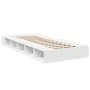 White engineered wood bed frame 75x190 cm by vidaXL, Beds and slatted bases - Ref: Foro24-3280531, Price: 112,26 €, Discount: %