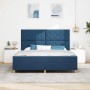 Estructura de cama con cabecera Azul 180 x 200 cm tela