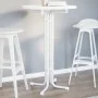 Mesa alta de comedor madera ingeniería y acero blanco Ø70x110cm de vidaXL, Mesas de cocina y de comedor - Ref: Foro24-4008302...