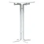 Mesa alta de comedor madera ingeniería y acero blanco Ø70x110cm de vidaXL, Mesas de cocina y de comedor - Ref: Foro24-4008302...