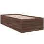 Oak brown engineered wood bed frame 90x190 cm by vidaXL, Beds and slatted bases - Ref: Foro24-3280978, Price: 109,08 €, Disco...