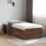 Estructura de cama madera de ingeniería marrón roble 90x190 cm de vidaXL, Camas y somieres - Ref: Foro24-3280978, Precio: 109...